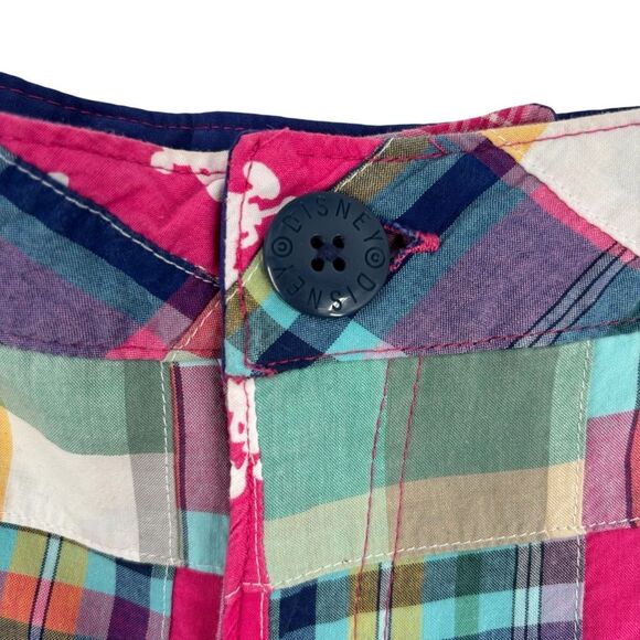 Disney Mickey Mouse Patchwork Madras Bermuda Shorts Size L - Picture 6 of 12